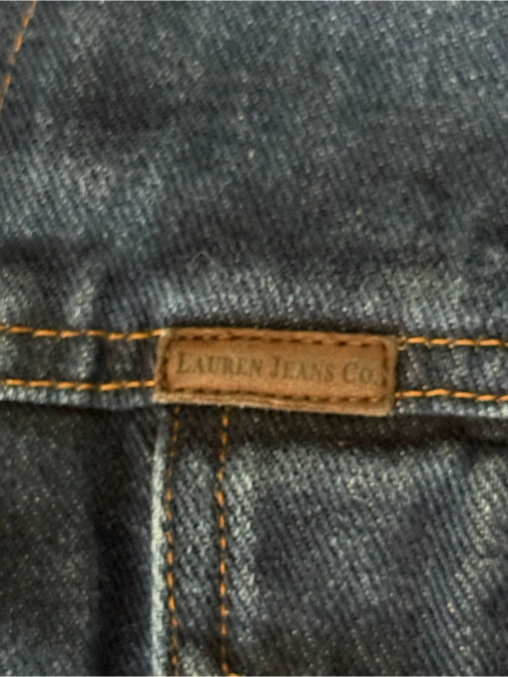 VTG Lauren Jeans Co Trucker Jacket Womens Petite M Blue Denim Quilted Lining 90s
